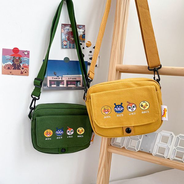 

shopping canvas women bag 2021 new korean style versatile student shopping bag small bag cute cartoon mobile phone shopping