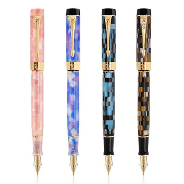 

fountain pens jinhao 100 centennial resin pen checkerboard ef/f/m/bent nib ink with converter for business writing gift