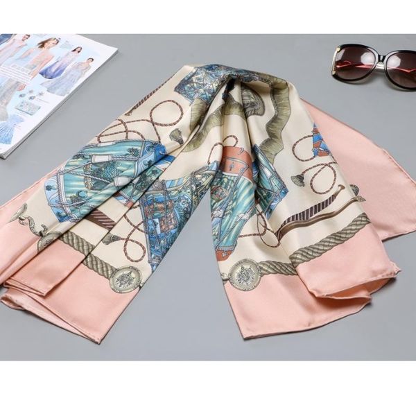 

scarves women fashion 100% silk scarf shawl 35"x35", Blue;gray