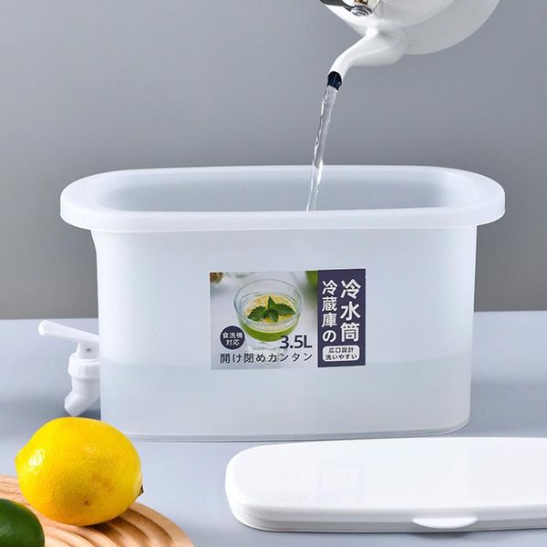 

storage bottles & jars 3.5l capacity kettle with tap refrigerator ice water cool bucket fruit teapot for family kitchen camping party portab