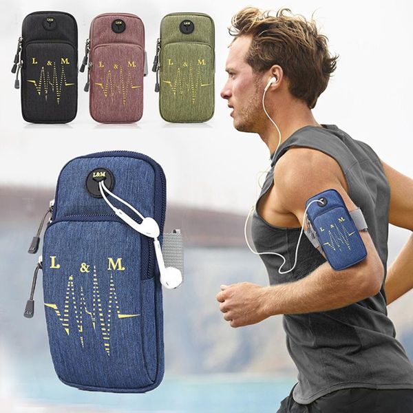 

outdoor bags 17*8.5cm sport zipper cell phone arm bag men women for universal case band running