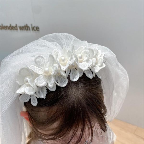 

hair clips & barrettes headbands for kids girl princess headpiece headwear veil crown bow flower child accessories korean party birthday cro, Golden;silver