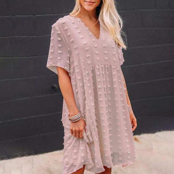 

skirts dark v neck babydoll style short sleeves mini dress, Black