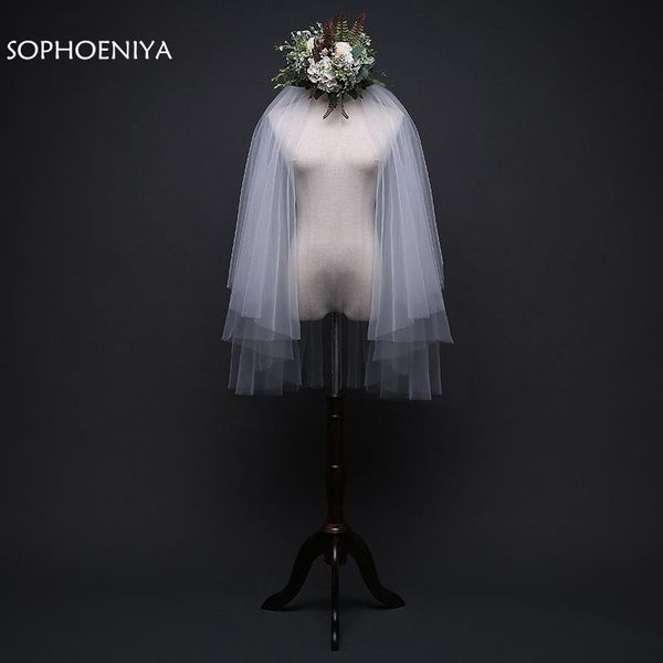 

bridal veils arrival two layer cut edge short veil 2021 wedding accessories matrimonio bruidsaccessoires, Black