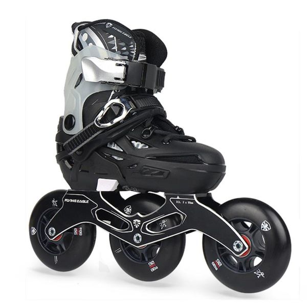 

inline & roller skates 100% original flying eagle s6s kid's speed skate 3*90/100mm wheels falcon skating shoe street patines