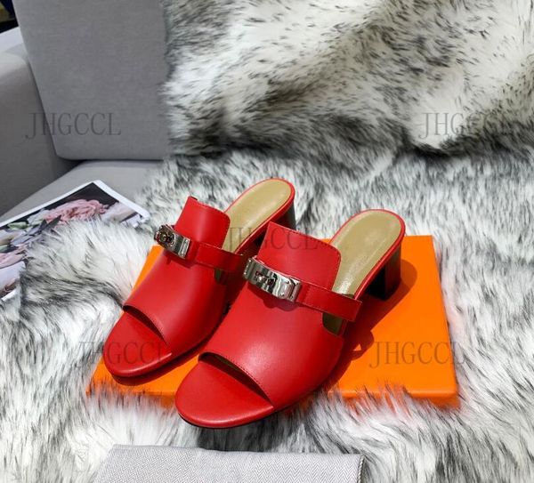 

fashion brand designer shoes for women sandals genuine leather female slippers sandal block heels summer zapatos mujer, Black