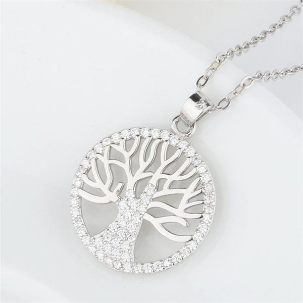 

pendant necklaces necklace 2021 fashion creative cute 925 sterling silver diamond tree of life joker women's jewelry chains