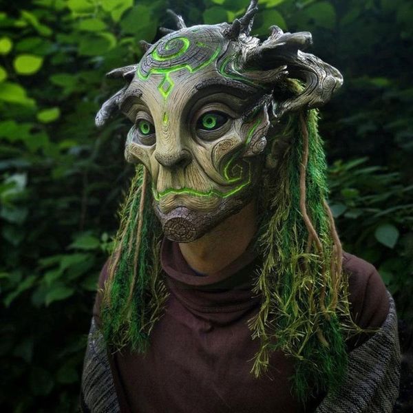 

hats, scarves & gloves sets 2021 halloween mask green elf old man latex props party of mischief the god headgear costume masquerade cosplay, Blue;gray