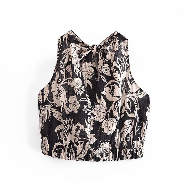 

t shirt summer style v-neck back knot print for women 2697442, White