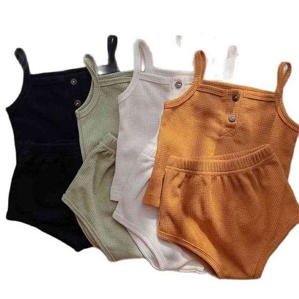 

children's clothing baby suit summer camisole triangle shorts children's home service 1016 08 210622, White