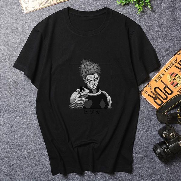 

men's t-shirts kawaii x t shirt men funny summer cartoon hisoka morow graphic tees harajuku anime t-shirt male, White;black