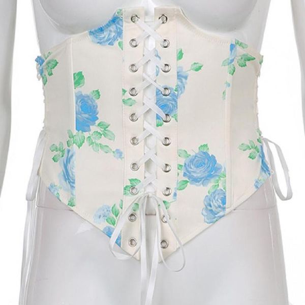 

bustiers & corsets wear resistant waist shaper adjustable floral print body belt for party, Black;white