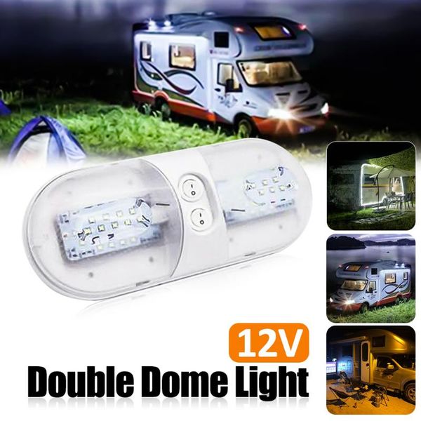 

camper accessories rv led 12v fixture ceiling trailer marine oval double dome light freight car atv parts