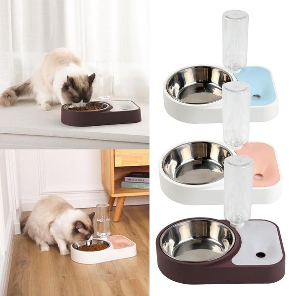 

auto pet cat dog feeder water and bowl set drinking dispenser bottle dish bowls & feeders