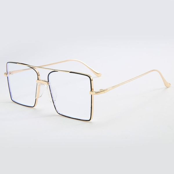 

fashion sunglasses frames retro alloy square optical eyeglasses frame vintage rectangle computer goggles glasses women men spectacle unisex, Black