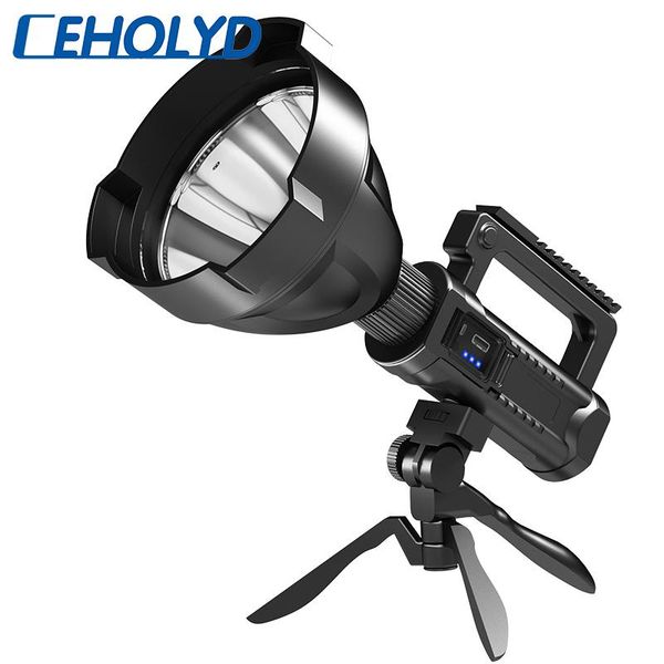 

other led lighting super bright xhp70.2 4-core rechargeable big head searchlight handheld work light spotlight floodling 40w torc
