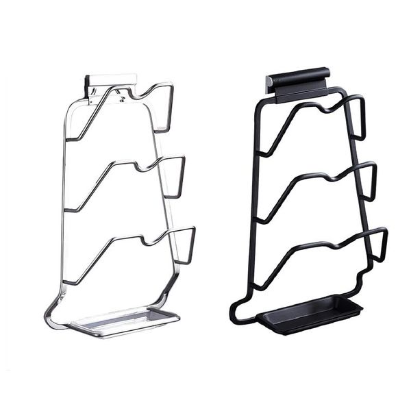 

cabinet door wall hook pan pot cover lid rack stand stove organizer kitchen storage holder shelf accessories & organization