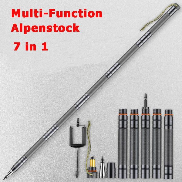 

trekking poles outdoor pole defense tactical stick survival alpenstock multifunctional folding tools walking sticks for hiking
