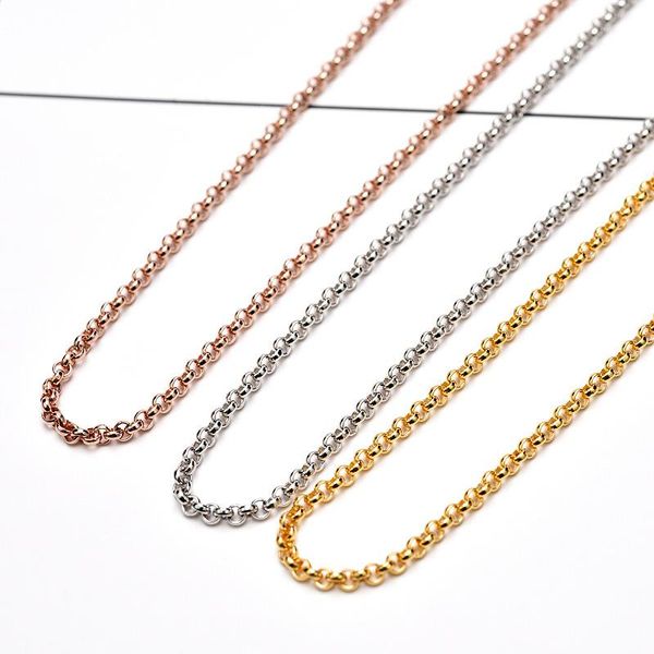 

chains 925 sterling silver necklace o chain golden platinum rose gold color length 40 45 50 55 60 65 70 80 cm wide 2.5 mm for man women