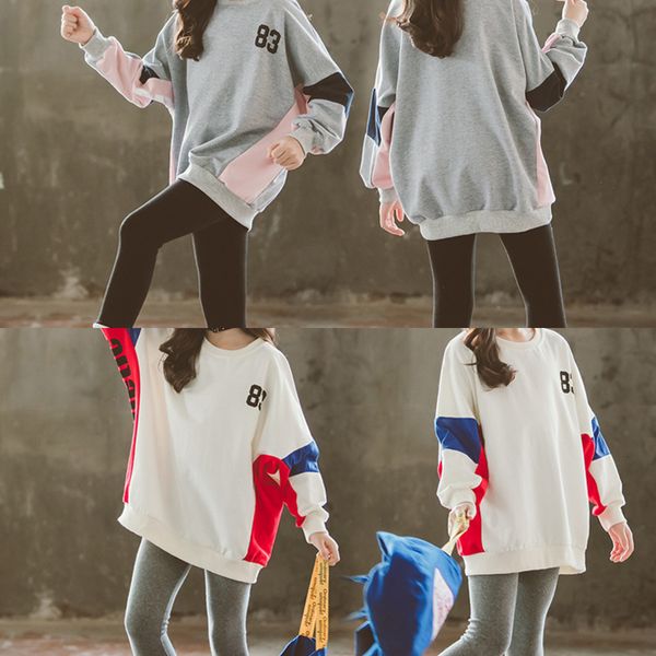 

boutique outfits tracksuit for girls fall sweatshirt+ 2pcs children clothing sets kids sport suits clothes c0225, White