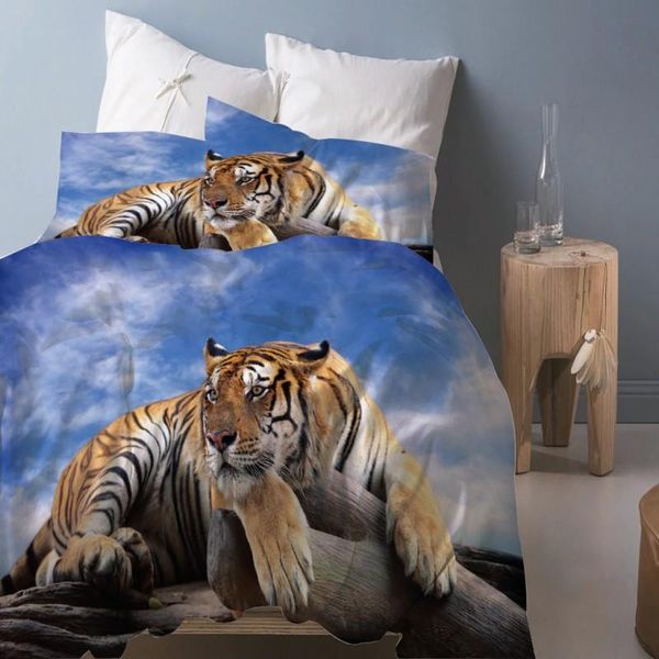 

bedding sets fashion tiger printed home textiles single bed double duvet cover pillow case sheet boy girl set