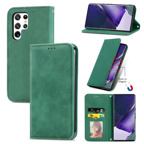 Capas de carteira de couro da pele para LG STYLO 7 5G 4G K92 K53 Velvet 2 Pro One Plus 9 9R 9RT Mão Sentimento de Fecho Magnético Suck Titular Verde Flip Cover Business Book Bolsa