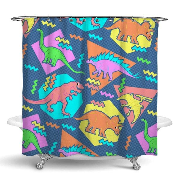 

shower curtain quick-drying bath curtains, water resistant polyester fabric home decor curtain for bathroom with 12 hooks, 90s