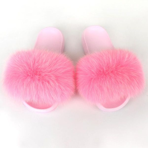 

women's fluffy fur slippers ladies house non-slip furry sandals female outdoor cute colored flat shoes soft plush flip flops, Black