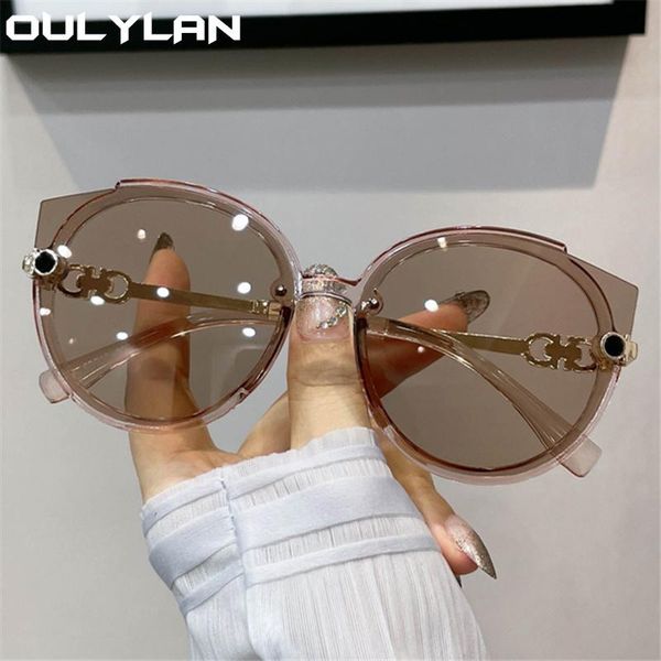 

sunglasses oulylan retro round women brand design classic vintage sun glasses men black driving eyewear y2k style ladies uv400, White;black