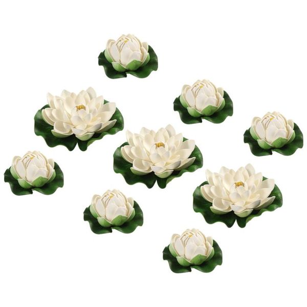 

6pcs fake lotus ornaments artificial leaf water lily (white) wallpapers