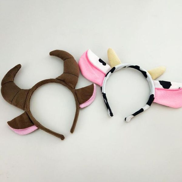 

hair accessories child cow milk horn ear headband animal cosplay costume band birthday party props gift baby shower halloween xmas, Slivery;white