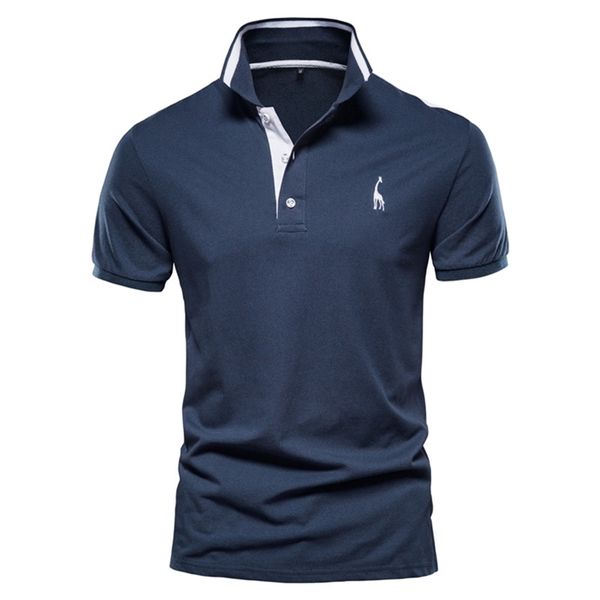 

new summer men polo shirts casual business social short sleeve mens shirts stand collar embroidery polo shirt men 210329, White;black