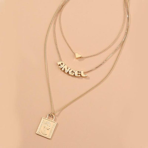 

chains necklace women fashion pendant clavicle chain design multilayer gift, Silver