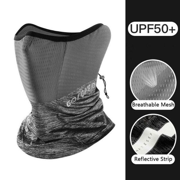 

ice silk dust-proof face towel outdoor sport bandana scarf fishing cycling tactical hiking cover neck gaiter headband caps & masks, Black