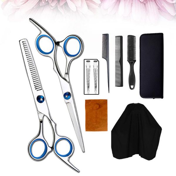 

hair scissors 10pcs scissor creative cutting tool barber hairdressing salon (blue)