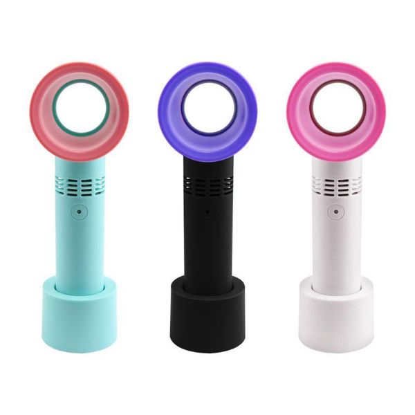 

electric fans portable bladeless fan handheld mini cooler no leaf handy usb rechargeable small personal cooling tools