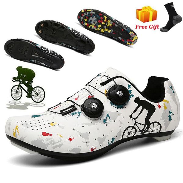 

cycling footwear road bike riding shoes ultra light non-slip wear-resistant professional self-locking outdoor sports men sneakers women, Black