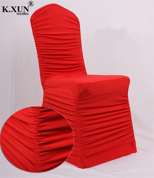 

chair covers strong pocket pleated lycra spandex cover ruffled banquet for wedding event party christmas decoration