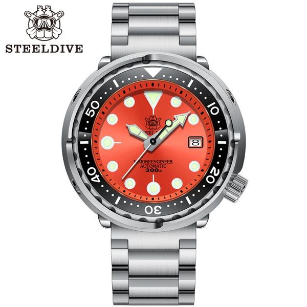 

wristwatches steeldive sd1975 30atm diving watch japan nh35 automatic ceramic bezel men's wristwatch mechanical watches diver, Slivery;brown