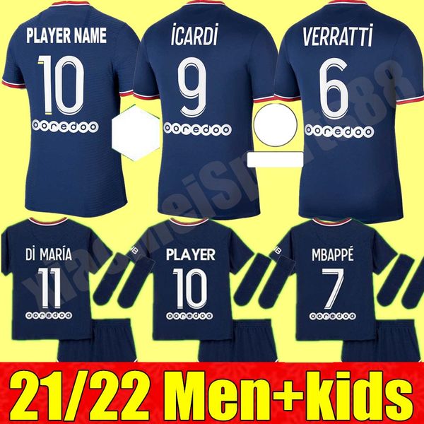 

21 22 icardi men+kids kit 2021 2022 mbappe paris soccer jerseys di maria kean sarabia football shirt marquinhos verratti youth boys set unif, Black;yellow