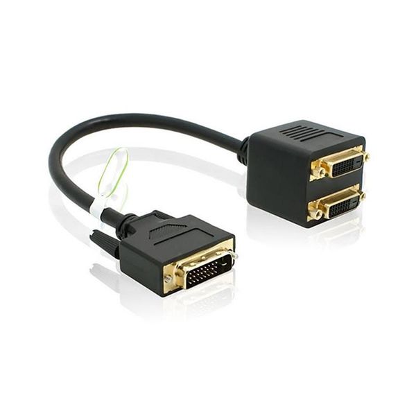 

adaptor dvi-d male to dual 2 dvi-i female video y splitter cable adapter qjy99 cables & connectors