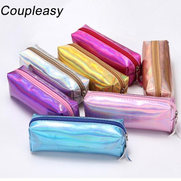 

pencil bags 10pcs/lot laser colorful case waterproof bag fashion box pen school student supply stationery