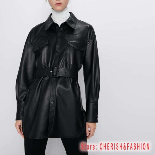 

women's leather & faux nice pu jacket women fashion bright colors black motorcycle coat long biker soft female