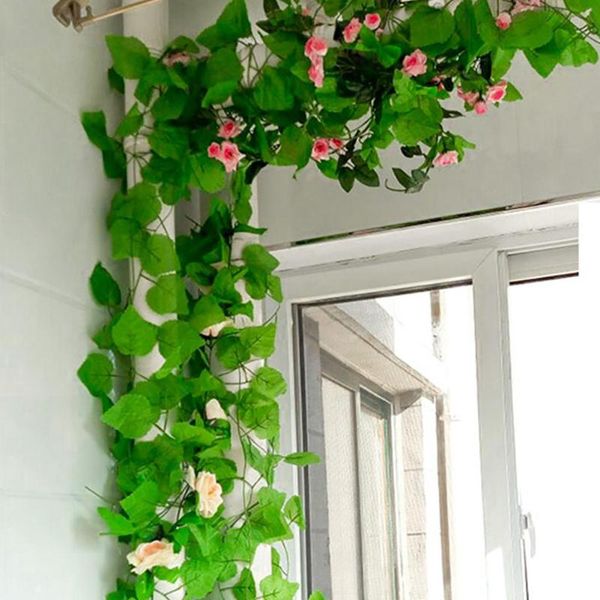 

decorative flowers & wreaths 12pcs artificial plant grape leaves hanging garland fake vine wedding decoration home garden office wall decor