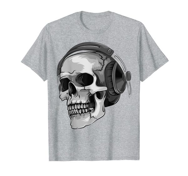 

headphone skull | electronic hard style musician gift t-shirt, White;black
