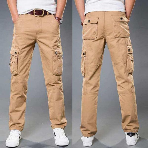 

khaki casual pants men military tactical joggers camouflage cargo multi-pocket fashions black army trousers men's