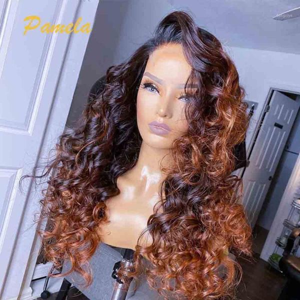 

loose deep wave wig 250% density honey blonde lace front 13x4 frontal wigs 4/30 brown human hair wigs1, Black;brown