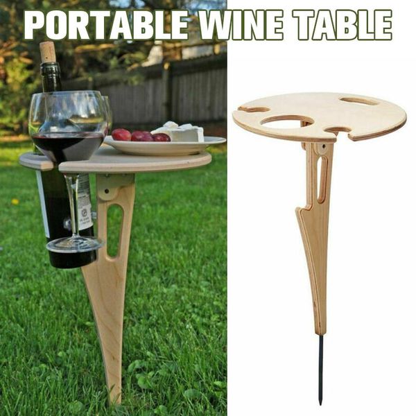 

outdoor wine table with foldable round deskmini wooden picnic collapsible easy to carry rack party travel tools camp furniture