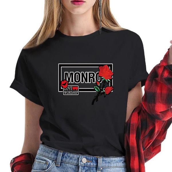 

women's t-shirt woman fashion flowers printed t shirts 2021 summer short sleeve o neck streetwear oversized graphic loose tee tshirt, White