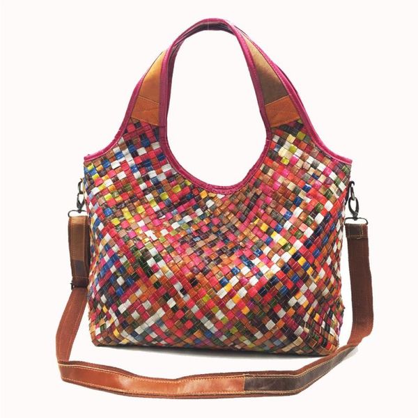 

bag one-shoulder new beauty leather messenger hand-woven european lady 2021 betkv